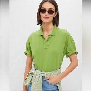 Tuckernuck • Peridot Green Pique Holmes Boyfriend Polo Size Medium